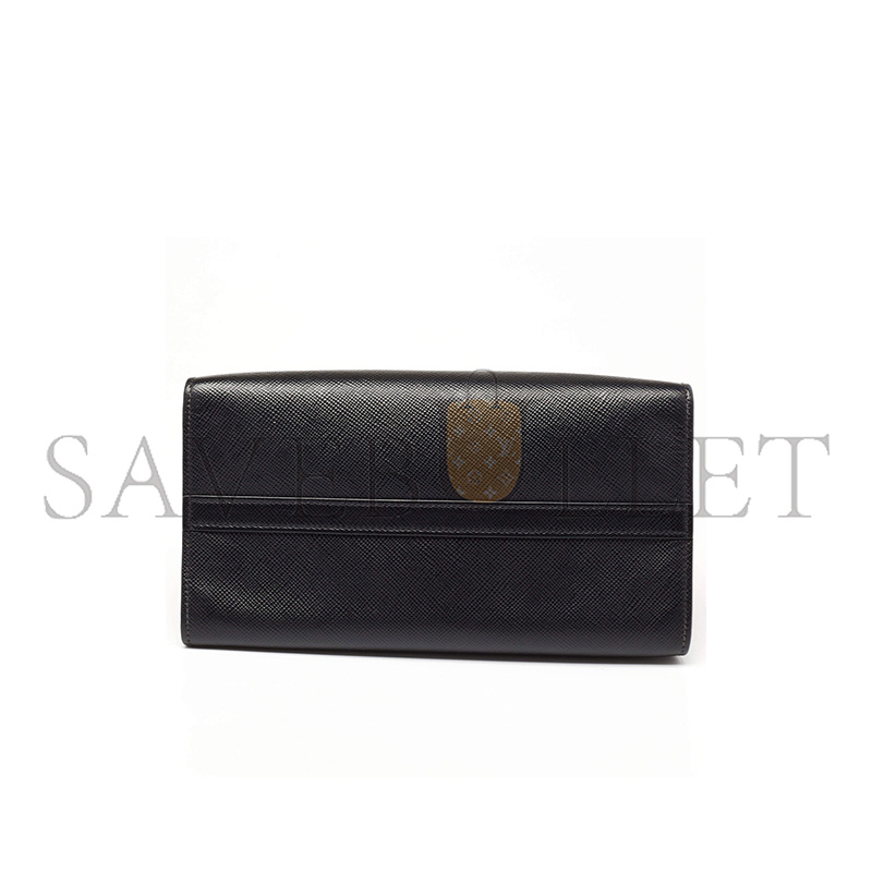 PRADA BLACK SAFFIANO CUIR LEATHER SMALL MONOCHROME TOTE 1BA156 (26*20*10cm)